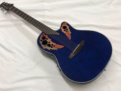 Ovation Celebrity Elite CE44P-8TQ Transparent Blue Quilt Maple