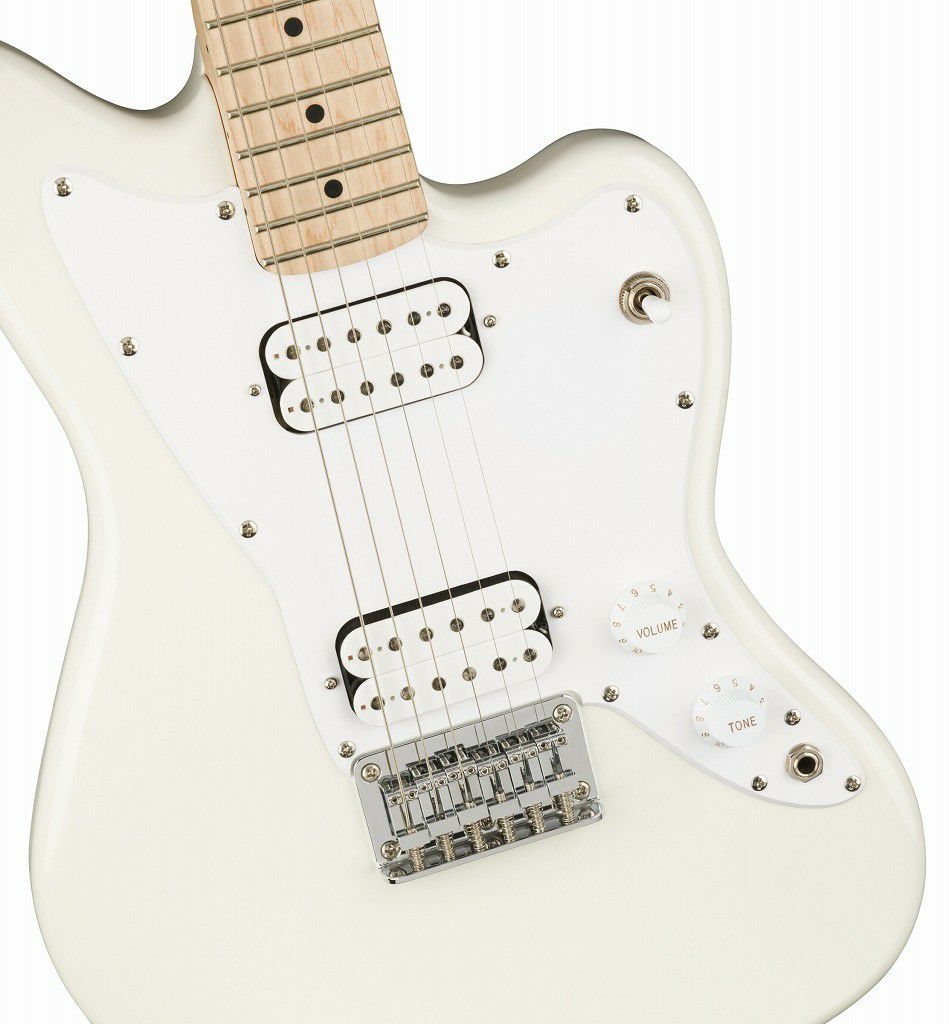 SquierbyFenderMiniJazzmasterHHMapleOlympicWhiteSETスクワイヤミニジャズマスターミニエレキギターホワイト