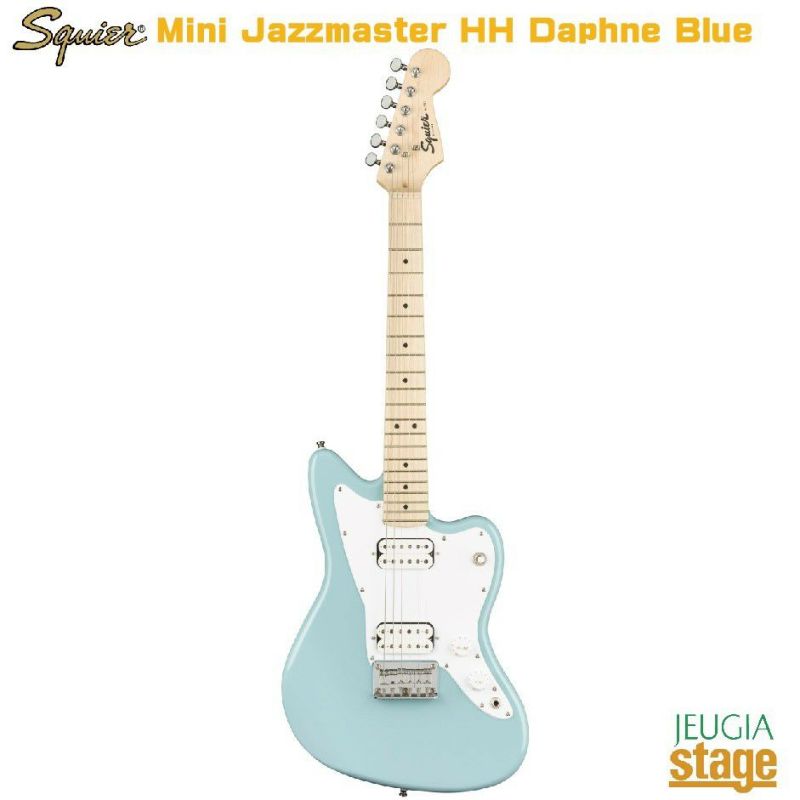 SquierbyFenderMiniJazzmasterHHMapleFingerboardDaphneBlueスクワイヤエレキギタージャズマスターミニギターダフネブルー