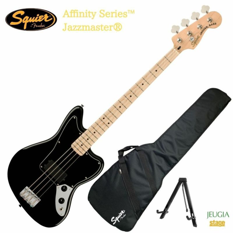 Squier by Fender Affinity Series? Jaguar? Bass H Blackスクワイヤ ジャガーベース エレキベース  ブラック 【Guitar SET】 JEUGIA
