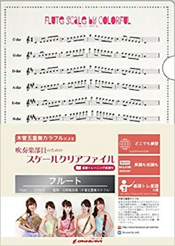 吹奏楽部員のためのスケールクリアファイルCFA-1フルート