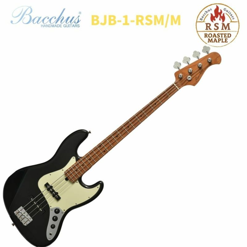 BacchusBJB-1-RSM/MBLKBlackバッカスエレキベースローステッドメイプルブラック