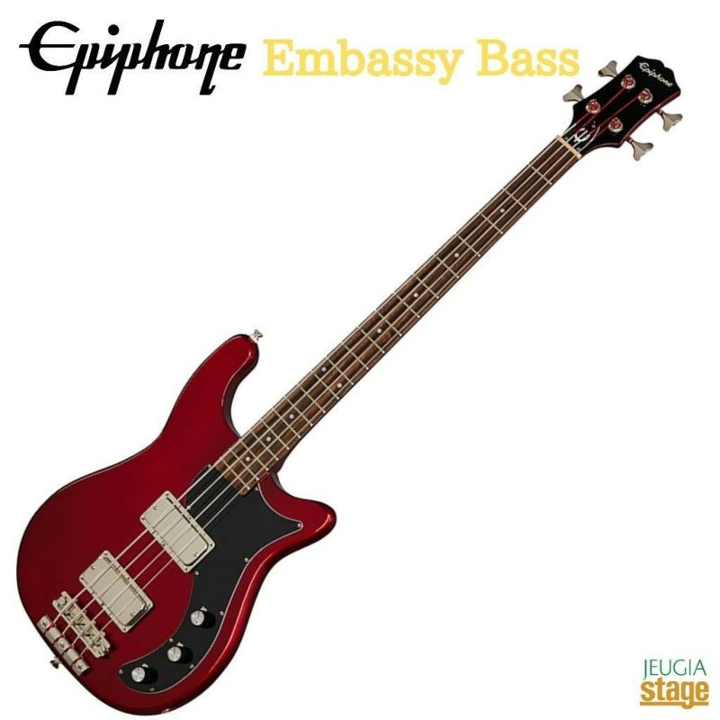 Epiphone Embassy Bass Sparkling Burgundyエピフォン エンバシー エレキベース レッド バーガンディ |  JEUGIA