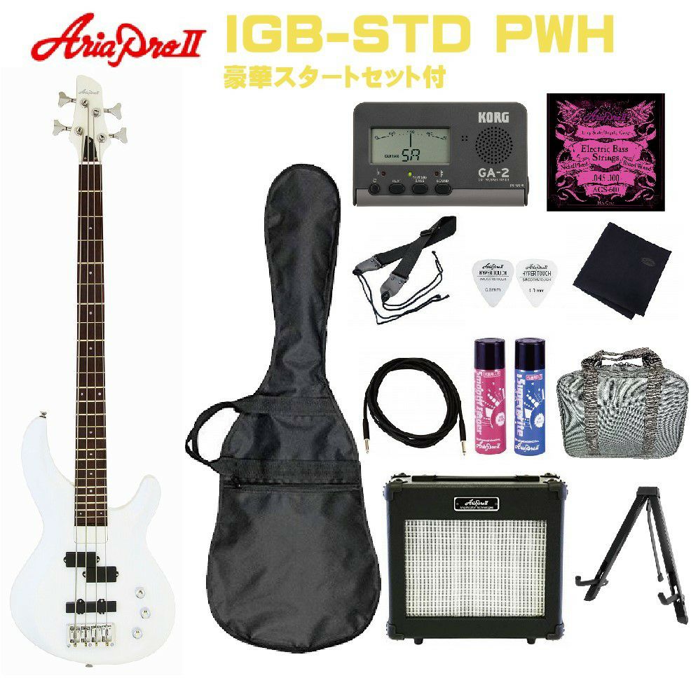 AriaproII IGB-STD PWH Pearl White SET アリアプロ2 エレキベース 