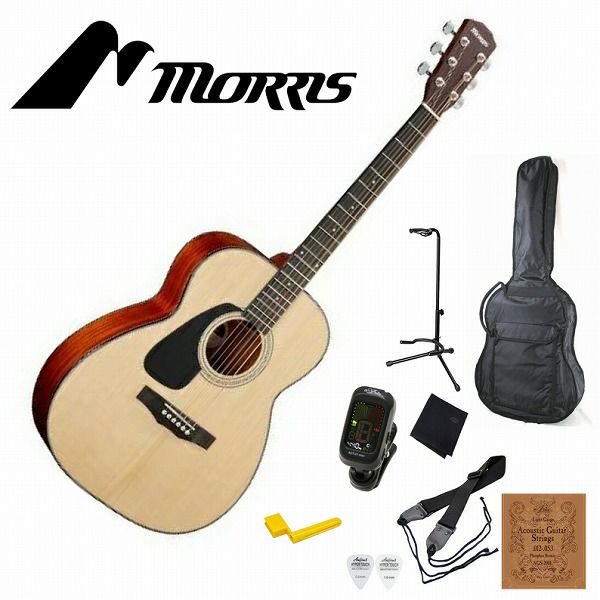 MORRISF-350LHNATSETモーリスアコースティックギターアコギナチュラル左利き【初心者セット】【アクセサリー付】