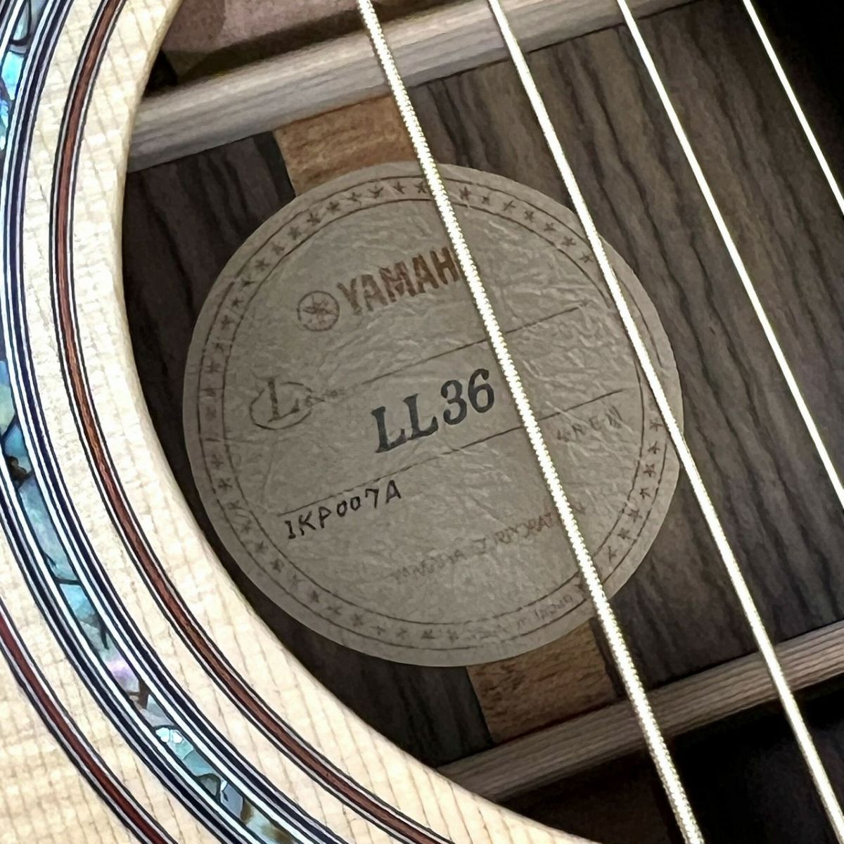 YAMAHA LS36 ARE サウンドホール・シリアルナンバー