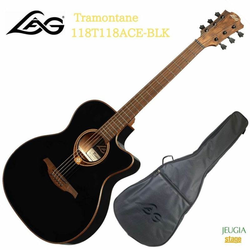 LAGGUITARSTramontane118T118ACE-BLKラグアコースティックギターアコギフォークギターエレアコ