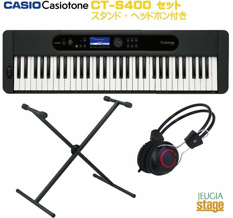 CASIOCT-S400BKBLACKCasiotone【スタンド・ヘッドホン付き】カシオカシオトーンキーボード61鍵ブラック