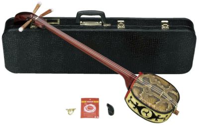 初心者推薦　三線　豪華付属セット　弦楽器　三味線　和楽器 Amazon | 初心者向け 東さわり付き 津軽三味線 ST2 8点セット