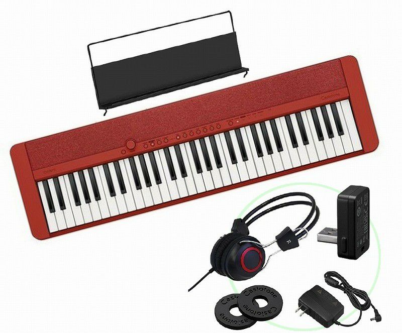 楽器店大賞2021年受賞！】CASIO CT-S1 RD Red Casiotone SETカシオ キーボード カシオトーン 61鍵 レッド  セット【ワイヤレス MIDI & AUDIO  アダプター】【WU-BT10】【ヘッドホン】※こちらの商品はお取り寄せとなります。在庫確認後ご連絡します。 | JEUGIA