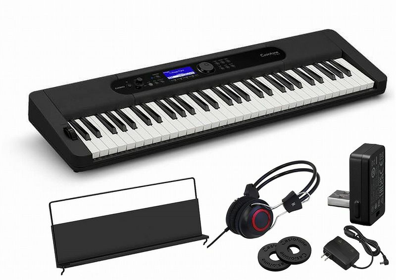 【ヘッドフォン・MIDI & AUDIO アダプターセット】CASIO CT-S400 SET BK BLACK Casiotone カシオ  キーボード カシオトーン 61鍵盤 ブラック セット | JEUGIA