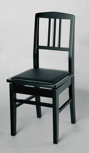 ITOMASA 背付きピアノ椅子(トムソン椅子） NO.5黒半艶ウォルナット 