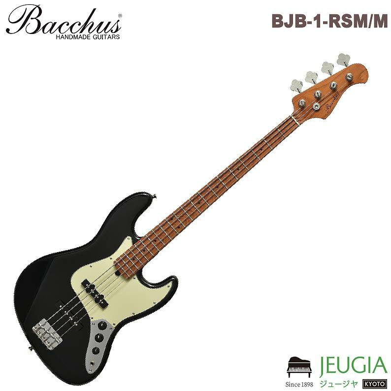 Bacchus BJB-1-RSM/M BLK エレキベース ジャズべタイプ ローステッド 
