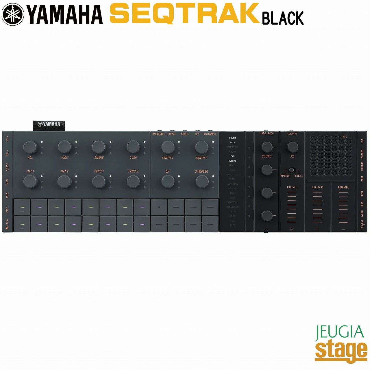 YAMAHASEQTRAKBLACKMusicProductionStudioヤマハミュージックプロダクションスタジオシークトラックブラックSEQTRAKBK音楽制作ドラムマシン、シンセサイザー・サンプラー、サウンドデザイン・エフェクター