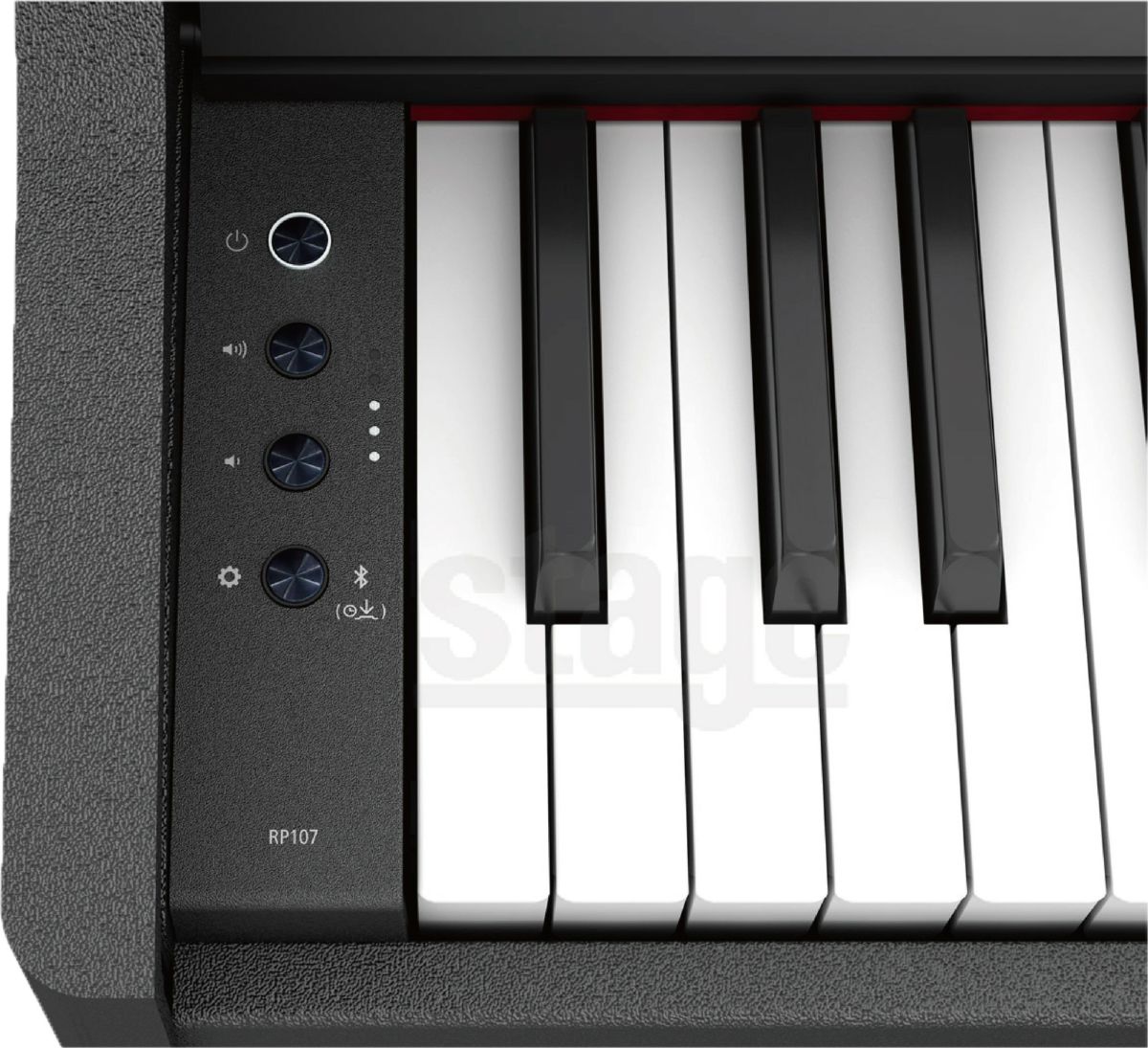 【全国配送設置無料】ROLAND RP107 BK Digital Piano【専用固定椅子・防音ピアノマット・ヘッドホン(黒)・お手入れセット付き】<br>ローランド デジタルピアノ 88鍵盤 ブラック <br><br><br>電子ピアノ 人気 定番 軽量 お手頃 おすすめ 黒