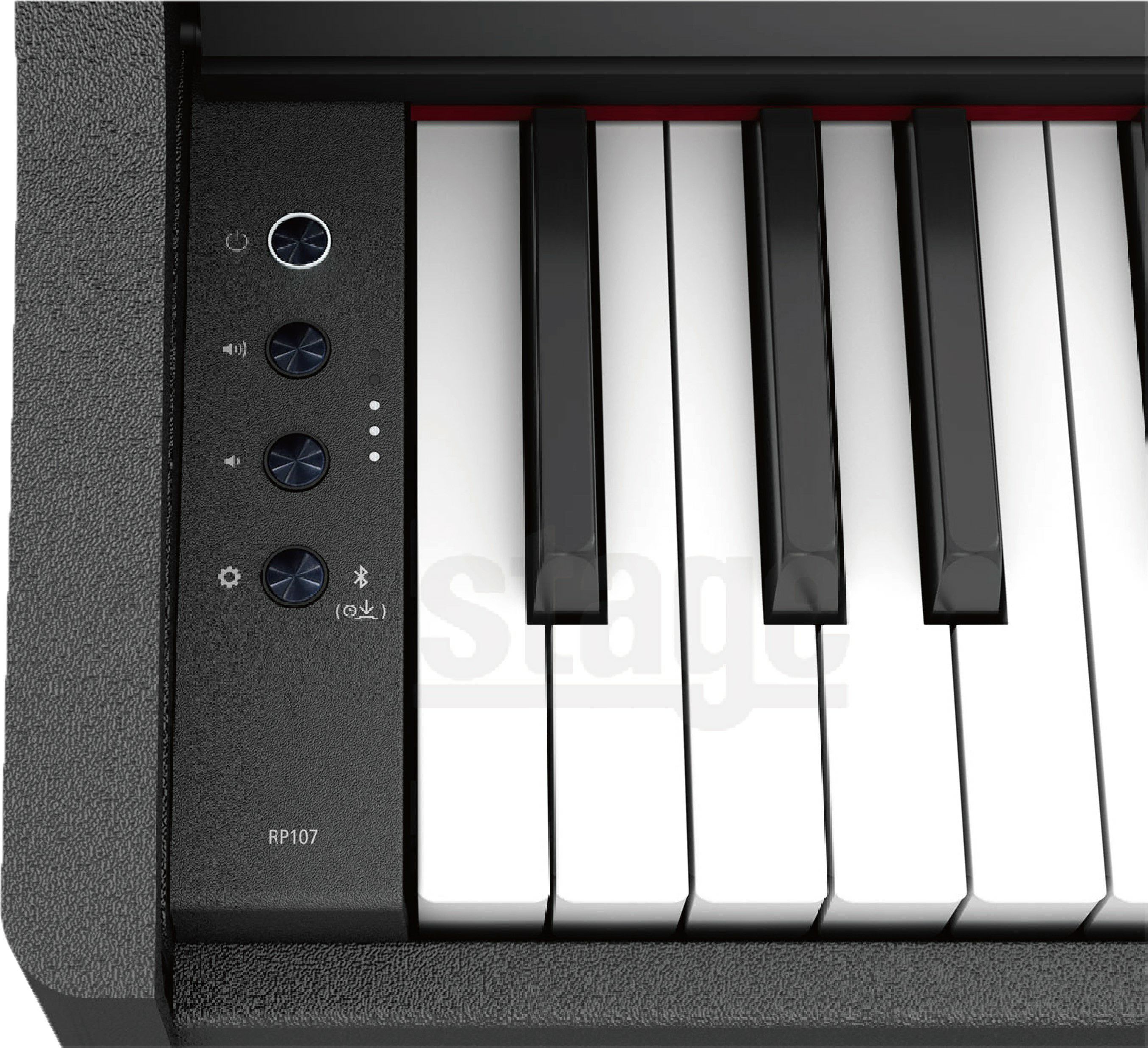 【全国配送設置無料】ROLAND RP107 BK Digital Piano【専用固定椅子・防音ピアノマット・ヘッドホン(黒)・お手入れセット付き】<br>ローランド デジタルピアノ 88鍵盤 ブラック <br><br><br>電子ピアノ 人気 定番 軽量 お手頃 おすすめ 黒