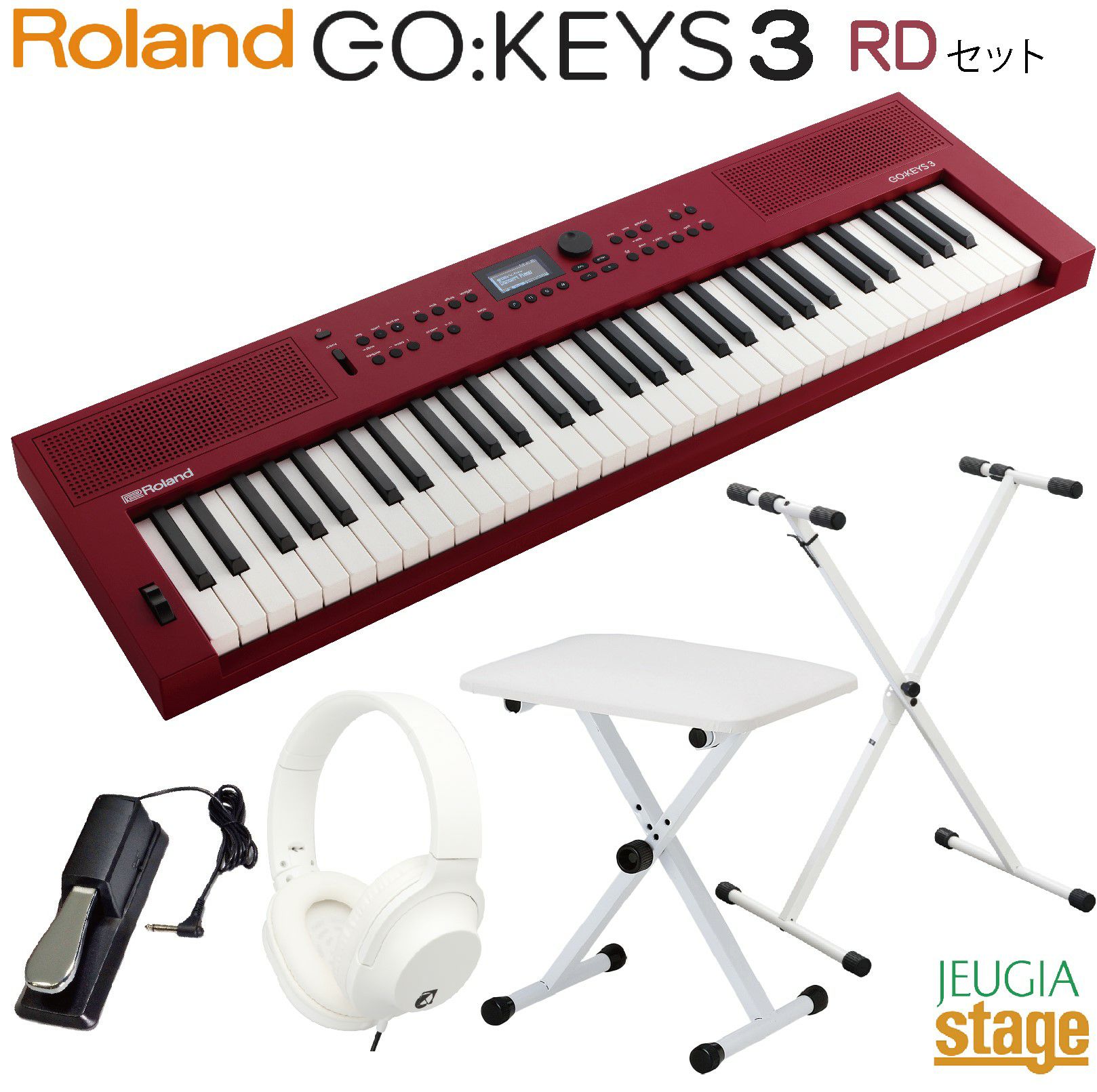 この商品はお取り寄せ品になります】Roland GO:KEYS 3 RD(ダークレッド 