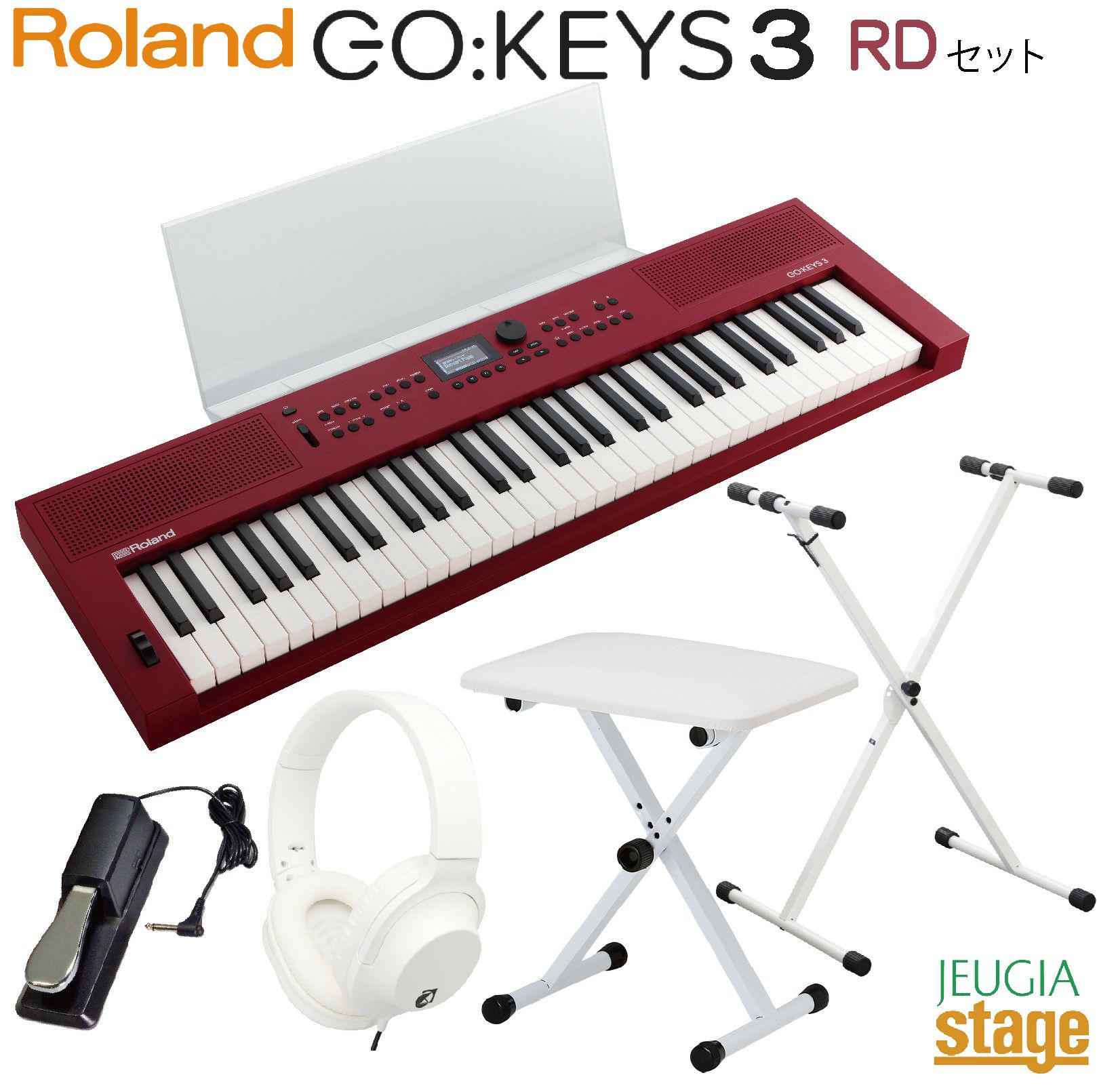 この商品はお取り寄せ品になります】Roland GO:KEYS 3 RD(ダークレッド 