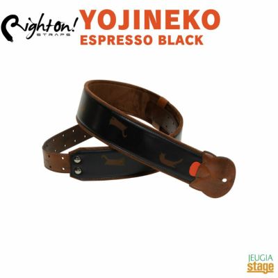 この商品はお取り寄せ品になります】Right On! STRAPS YOJINEKO ESPRESSO BLACKライトオン ストラップ ブラック  ネコ【Stage Guitar Accessory】 | JEUGIA