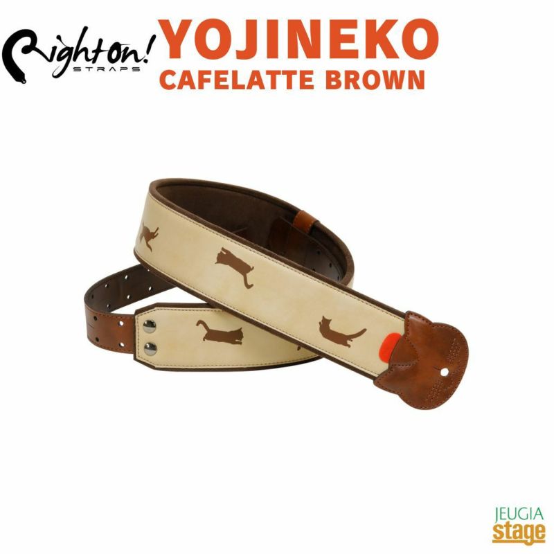 RightOn!STRAPSYOJINEKOCAFELATTEBROWNライトオンストラップカフェラテブラウンネコ