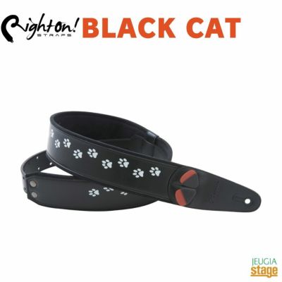 この商品はお取り寄せ品になります】Right On! STRAPS YOJINEKO ESPRESSO BLACKライトオン ストラップ ブラック  ネコ【Stage Guitar Accessory】 | JEUGIA