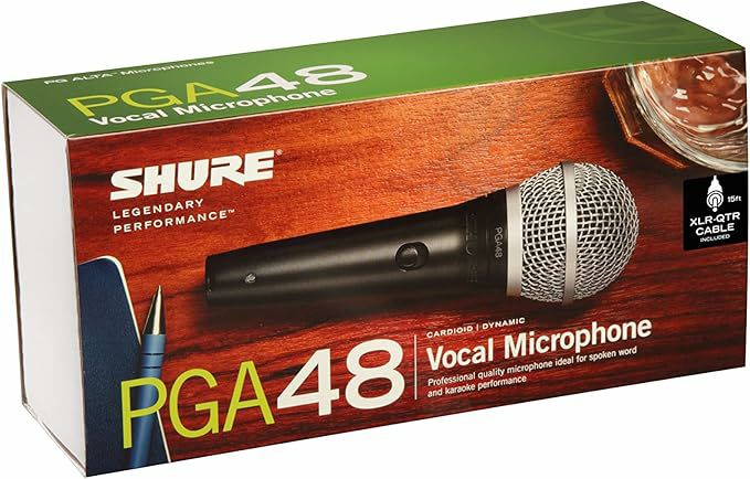 SHUREPGA48-QTR-Jシュアカーディオイド･ダイナミック･ボーカルマイクロホン（ケーブル付）