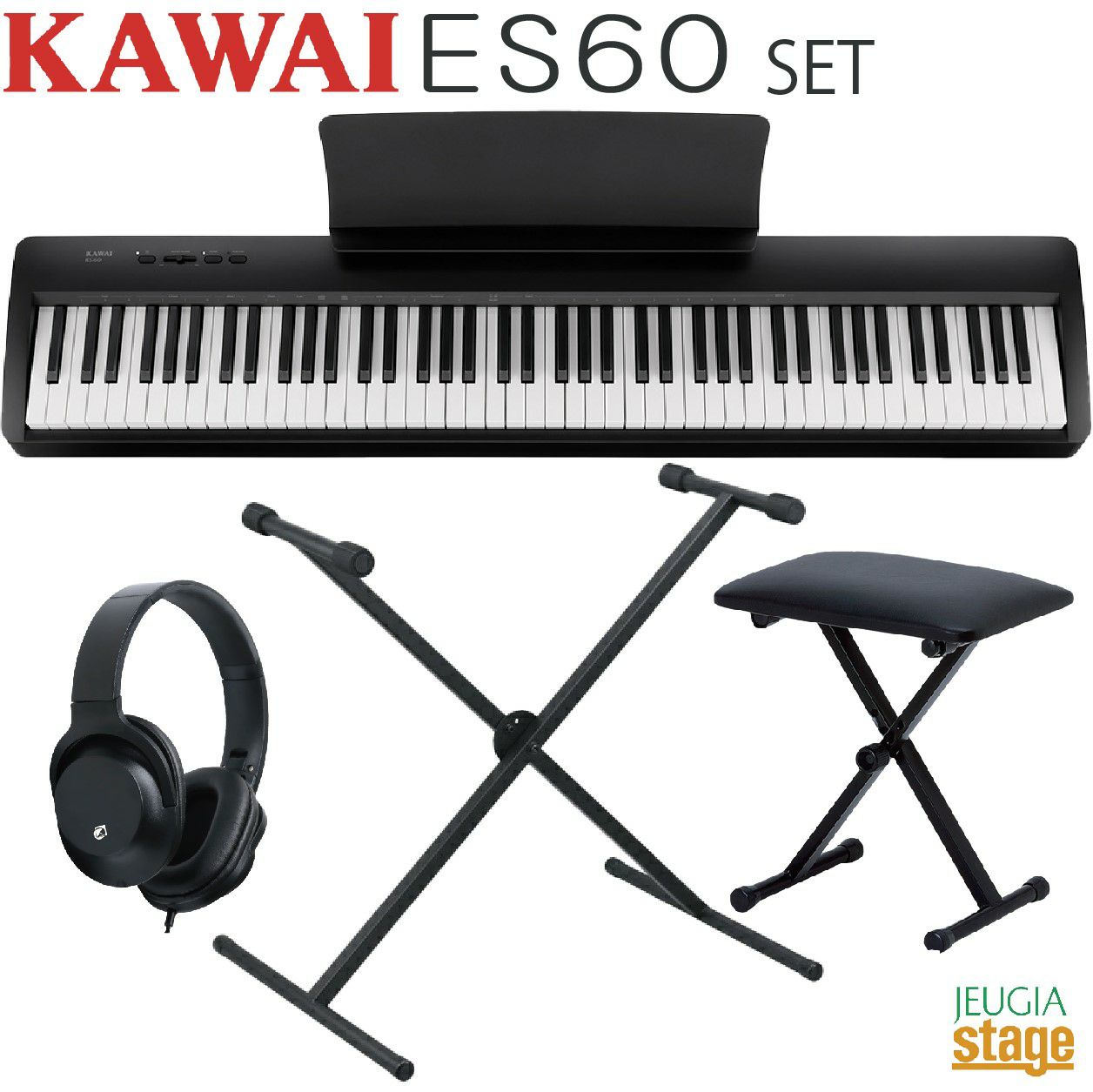 KAWAI アップライトピアノ 88鍵 黒 良好状態 椅子付き Kb-15J