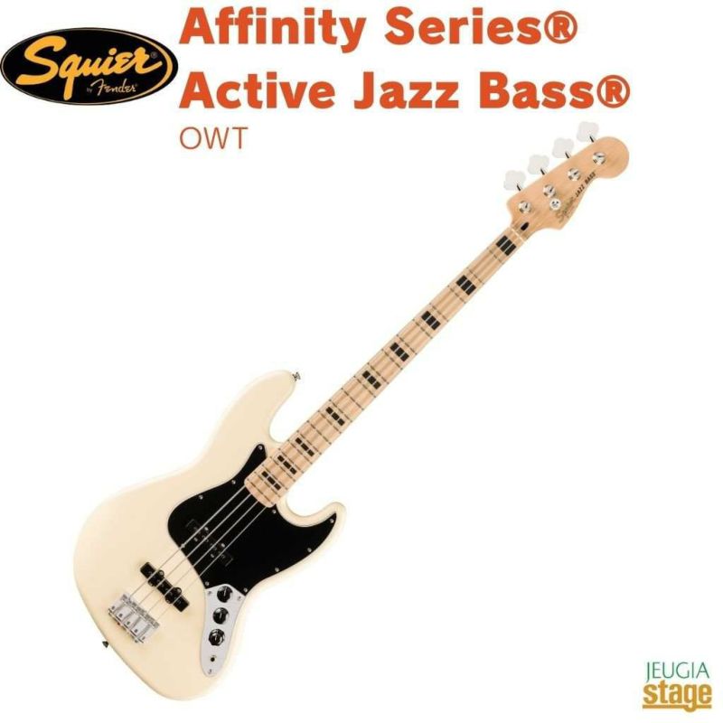 SquierAffinitySeries&#174;ActiveJazzBass&#174;,MapleFingerboard,BlackPickguard,OlympicWhite