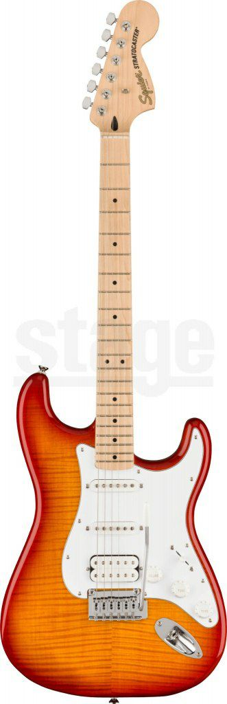SquireAffinitySeries®Stratocaster®FMTHSS,MapleFingerboard,WhitePickguard,SiennaSunburst