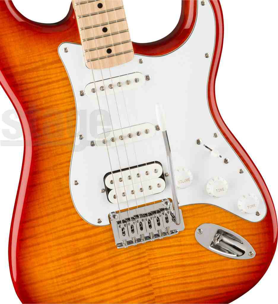 SquireAffinitySeries®Stratocaster®FMTHSS,MapleFingerboard,WhitePickguard,SiennaSunburst