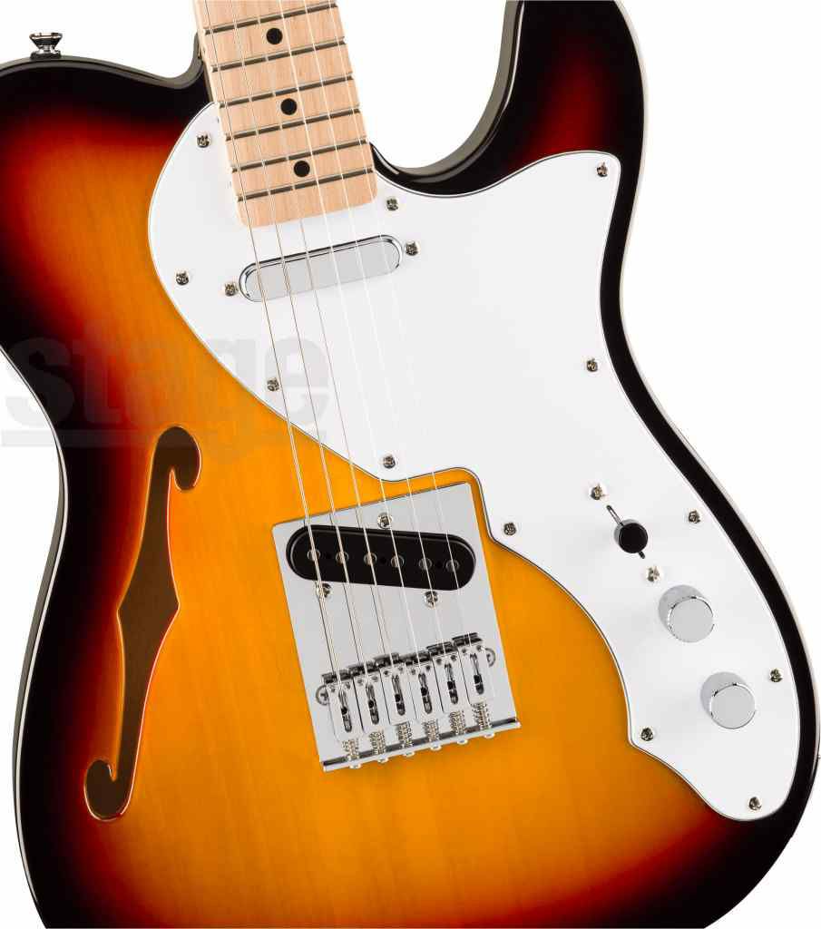 SquireAffinitySeries®Telecaster®Thinline,MapleFingerboard,WhitePickguard,3-ColorSunburst