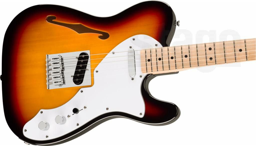 SquireAffinitySeries®Telecaster®Thinline,MapleFingerboard,WhitePickguard,3-ColorSunburst