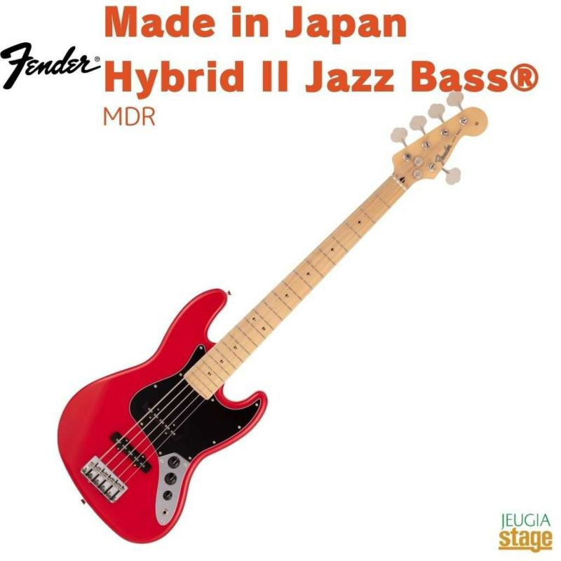 FenderMadeinJapanHybridIIJazzBass&#174;V,MapleFingerboard,ModenaRed