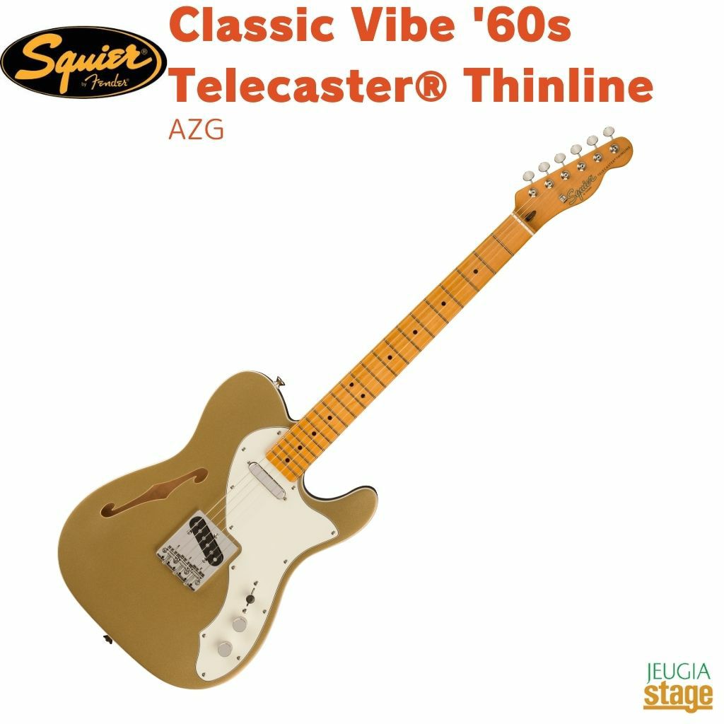 SquireAffinitySeries®Telecaster®Thinline,MapleFingerboard,WhitePickguard,3-ColorSunburst