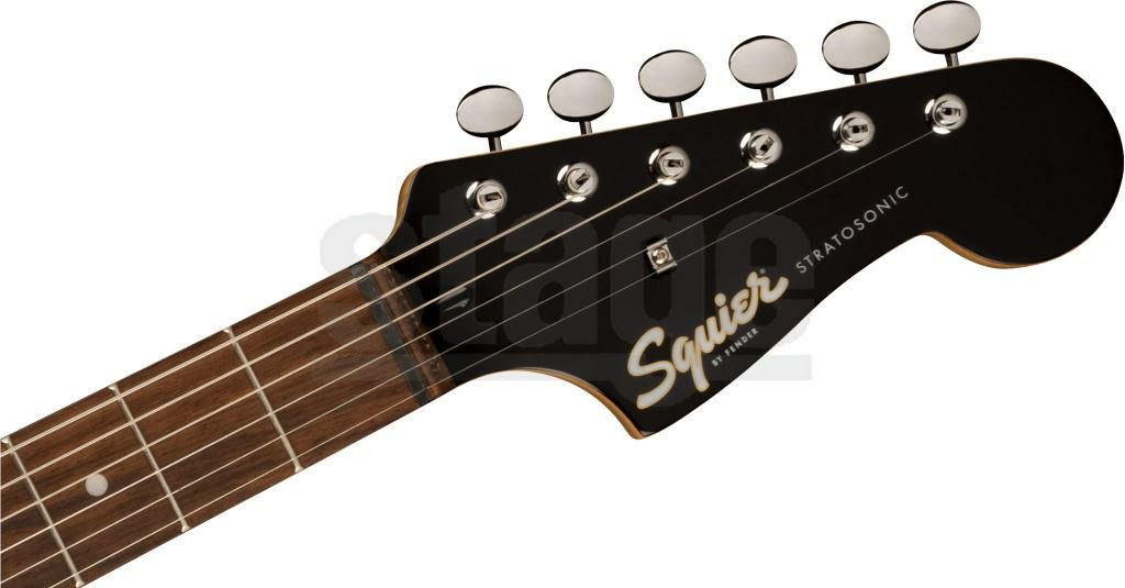 SquireParanormalStrat-O-Sonic,LaurelFingerboard,BlackPickguard,CrimsonRedTransparent