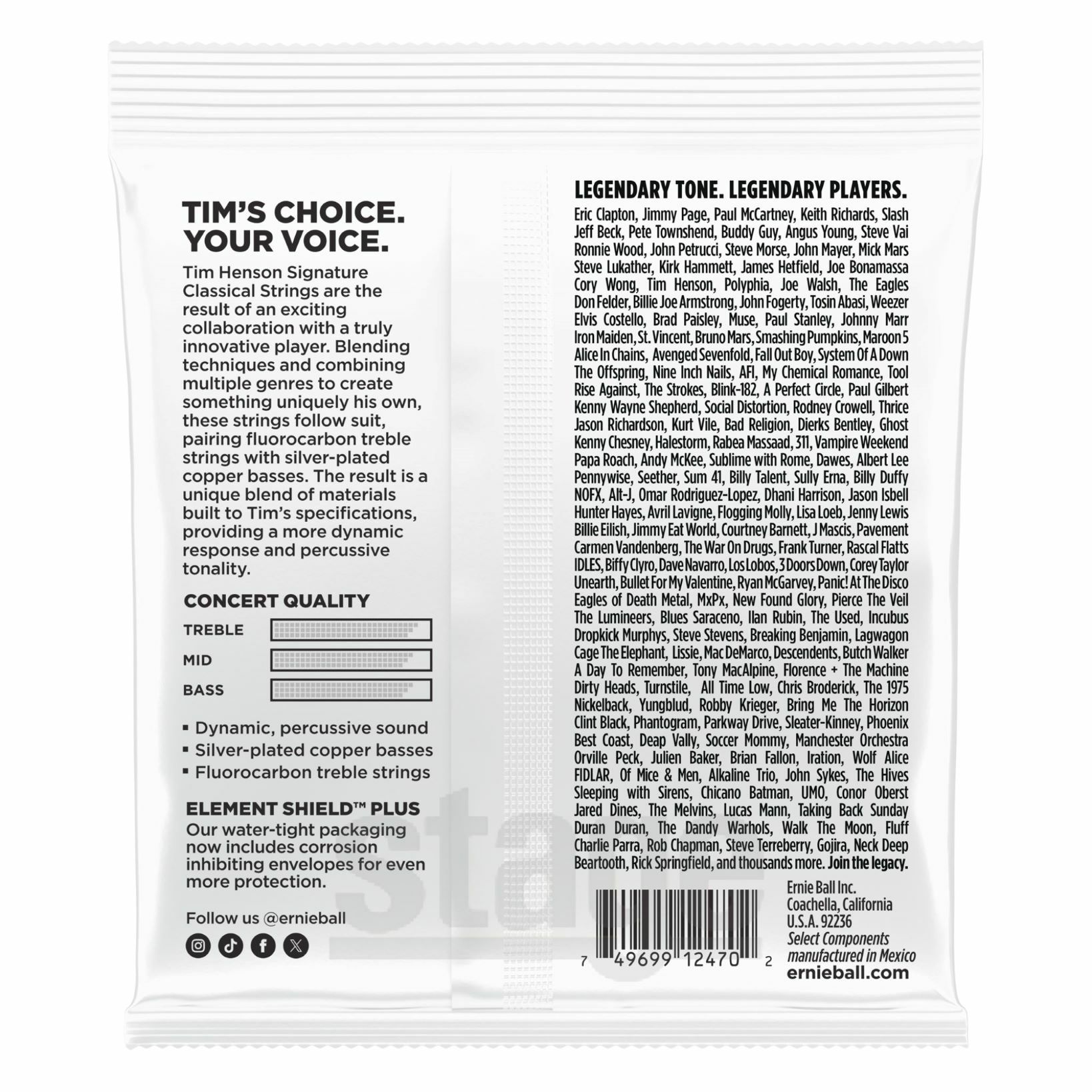 ERNIEBALL EB 9635 THS STRING&ACC BUNDLEアーニーボール ティム・ヘンソン・シグネチャー弦＆アクセサリー・バンドル【エレキギター弦・クラシックギター弦・フレットラップ・シールド(10ft・白)】【Stage Guitar Accessory】Tim Henson Signature