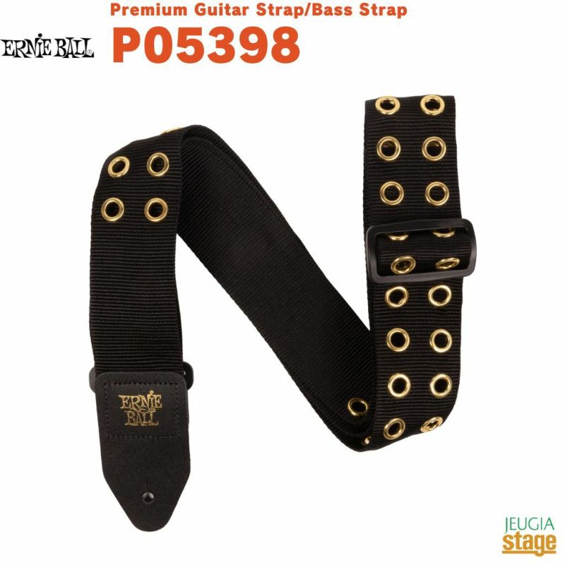 ERNIEBALL Premium Guitar Strap/Bass Strap - Hole Lotta Metal GoldEB 5398 P STRAP HLMG P05398アーニーボール プレミアムストラップ ホールロッタメタルゴールド【Stage Guitar Accessory】