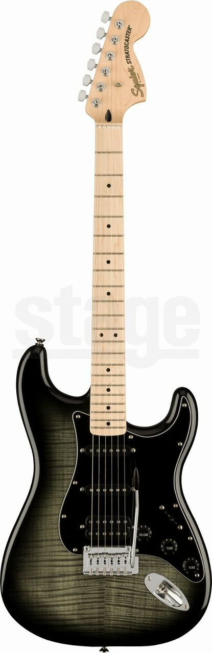 Squier Affinity Series® Stratocaster® FMT HSS, Maple Fingerboard, Black Pickguard, Black Burstスクワイア アフィニティシリーズ ストラトキャスター ブラックバースト【Stage-Rakuten Guitar】エレキギター 黒