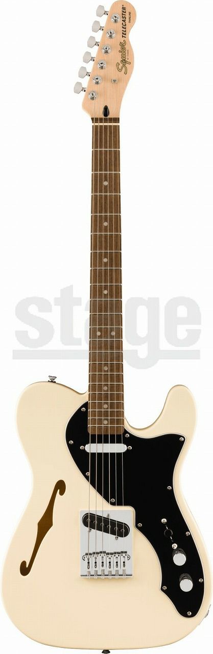 Squier Affinity Series® Telecaster® Thinline, Laurel Fingerboard, Black Pickguard, Olympic Whiteスクワイア テレキャスター シンライン オリンピックホワイト【Stage Guitar】エレキギター 白