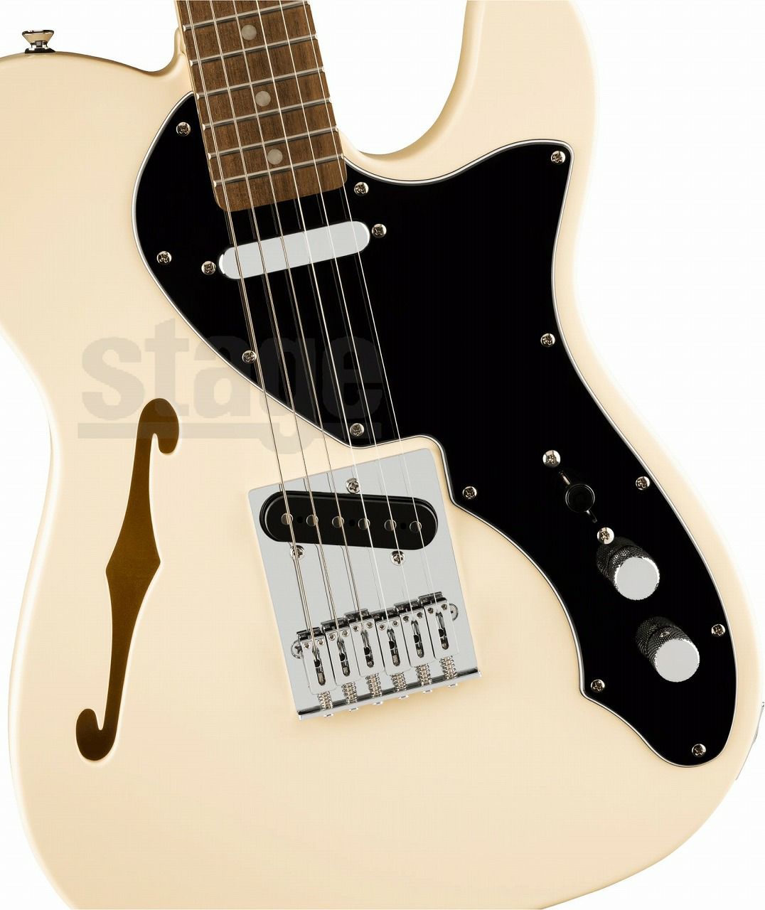 Squier Affinity Series® Telecaster® Thinline, Laurel Fingerboard, Black Pickguard, Olympic Whiteスクワイア テレキャスター シンライン オリンピックホワイト【Stage Guitar】エレキギター 白