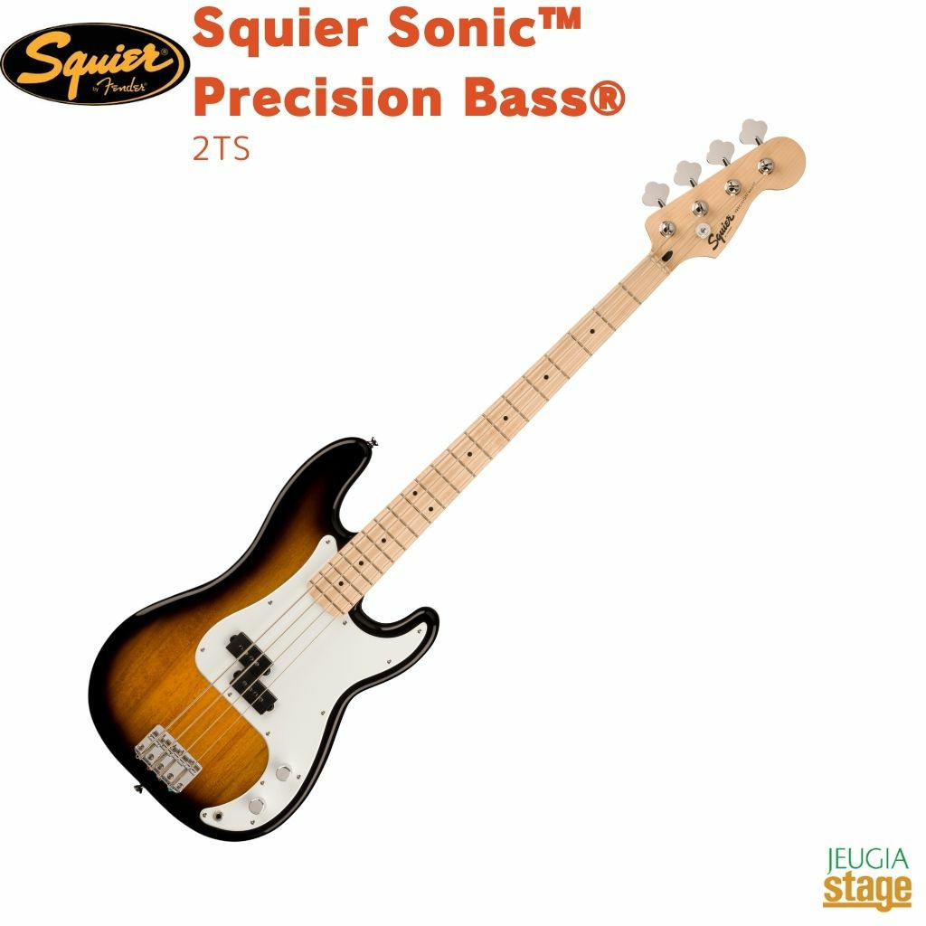 Squier Sonic® Precision Bass®, Maple Fingerboard, White Pickguard, 2-Color Sunburst