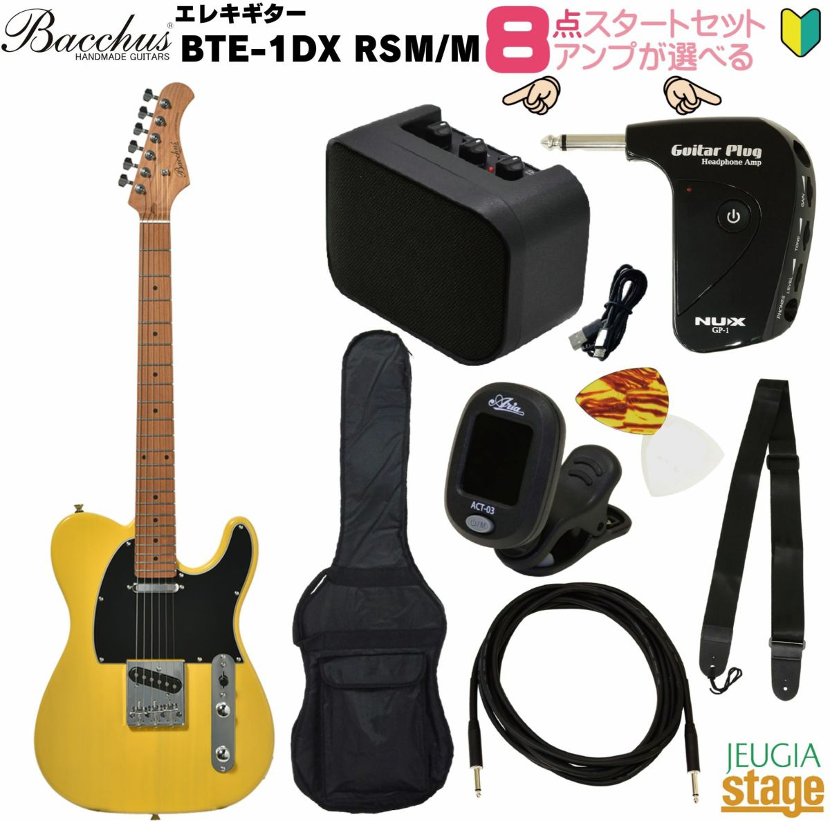 【アンプ8点セット付き】Bacchus BTE-1DX RSM/M BBD SET