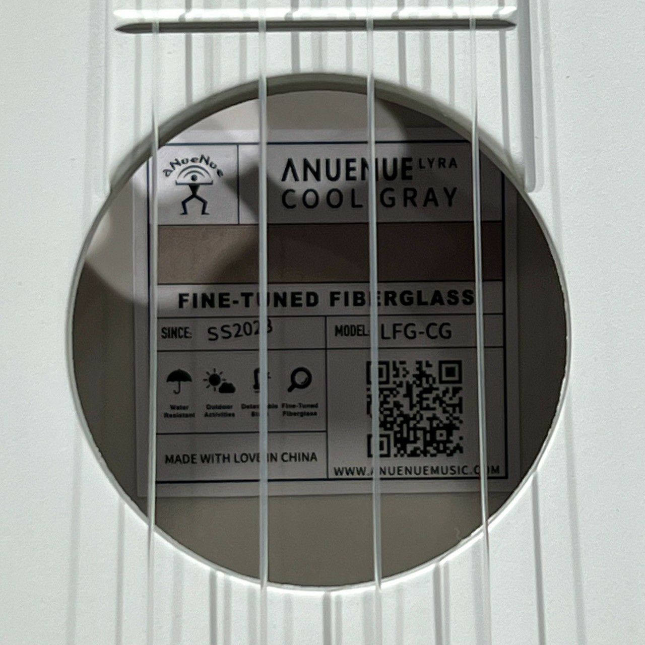 aNueNueLYRAFineTuneFiberGlassLFG-CG(CoolGray)サウンドホール